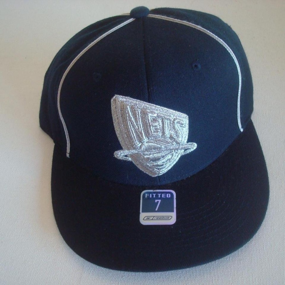 NEW JERSEY NETS REEBOK SZ 7 VINTAGE HAT CAP 00S B1‎ Y2K